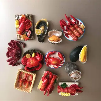 

Creative Seafood Fridge Magnet Crayfish Crab Shellfish Refrigerator Magnets Souvenir DIY Kitchen Magnet Sticker Kid Children Toy