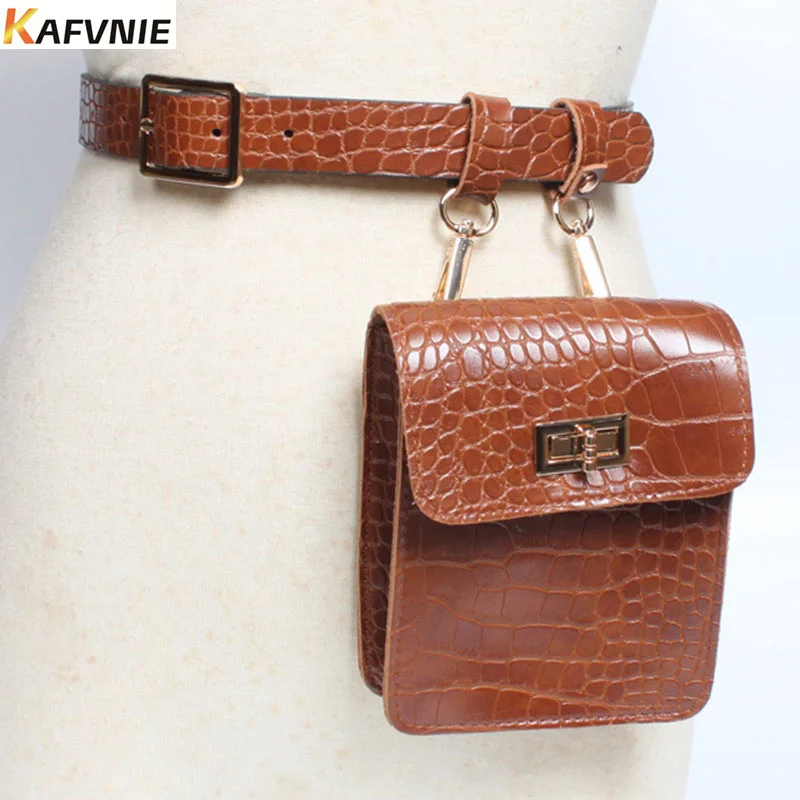 

Fashion Belt Bags Crocodile Pattern Women Waist Bag Travel Waist Pack Wallet PU Leather Waist Pouch Vintage Lady Fanny Pack