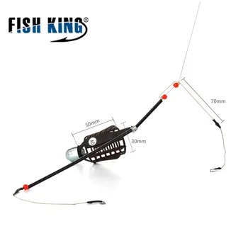 

FISH KING Fishing Lure Cage With Line Hooks 20G-80G Length 47CM Fish Bait Feeder Basket Holder Fishing Accessories