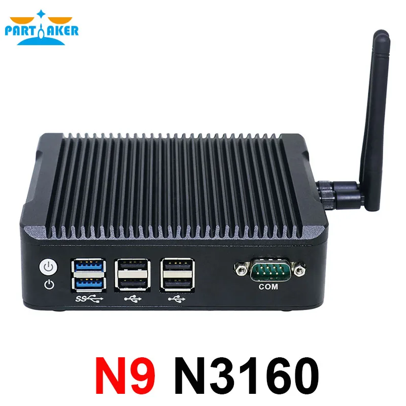 Мини ПК с четырехъядерным процессором Intel celeron N3160 1 6 ГГц двойной lan 2 * HDMI DP USB X86