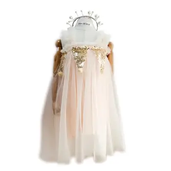 

Brand girls baby Sling dress sweet Sequin mesh princess dress children brithday party dress toddler sleeveless dress ws627