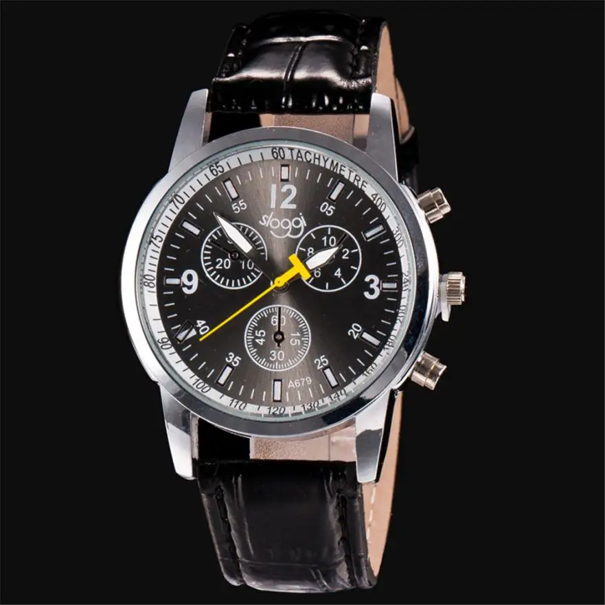 

#5001 100% High Quality Luxury Fashion Crocodile Faux Leather Mens Analog Watch Wrist Watches