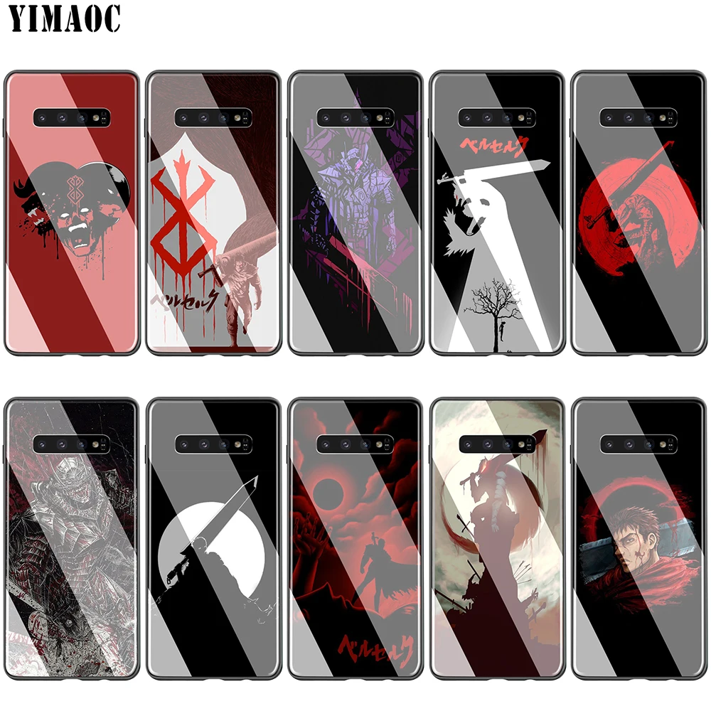 Lavaza Berserk Guts Anime Glass TPU Case for Samsung Note 8 9 S7 S8 S9 S10 A10 A20 A30 A40 A50 A60 A70 Edge Plus | Мобильные
