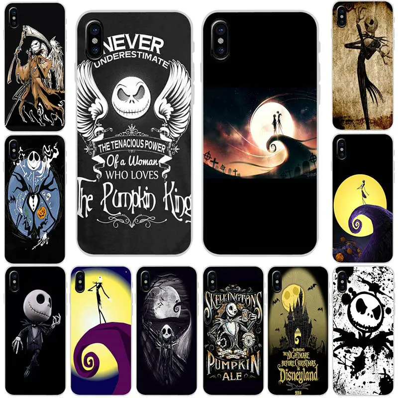 

Soft TPU Silicone Phone Cases for iPhone 8 7 6 6S Plus X XR XS Max 10 5 5S SE 5C 4 4S Bags Tim Burton Nightmare Before Christmas