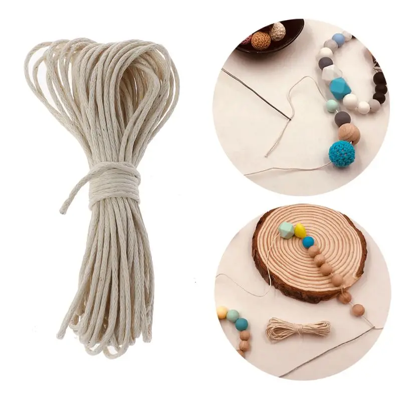 

1 Pc 1mm Waxed Cotton Cord Baby Teether Accessories 5m Rope Waxed Twisted String Thread Line For DIY Jewelry Making #BC15#