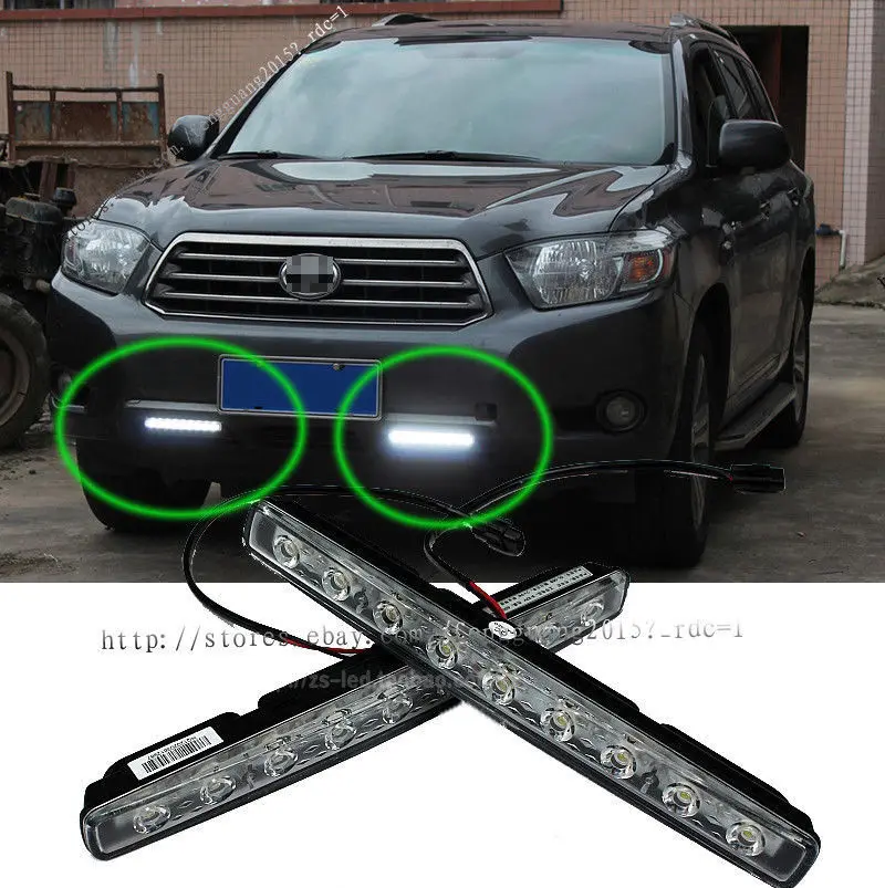 Для Toyota Highlander 2009 2010 2011 Светодиодный дневной светильник 2 шт