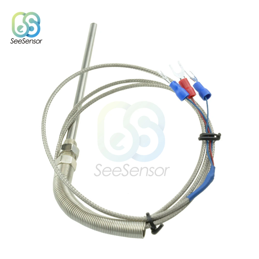 

RTD PT100 Temperature Sensor Thermocouple Probe 0.5 x 10cm with 3 Cable Wires for Temperature Controller