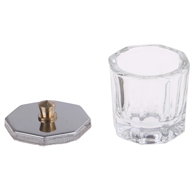 

Acrylic Powder Liquid Cups Acrylic Nail Crystal Glass Dappen Dish Bowl Cup With Cap Liquid Powder Manicure Nail Art Tools