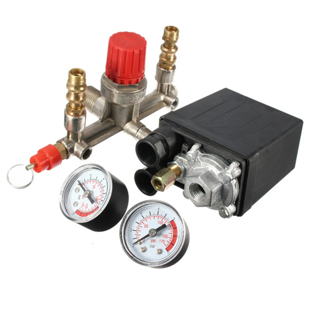 

125 PSI 12 Bar Small Air Compressor Pressure Switch Control Adjustable Regulator Valve Instrument
