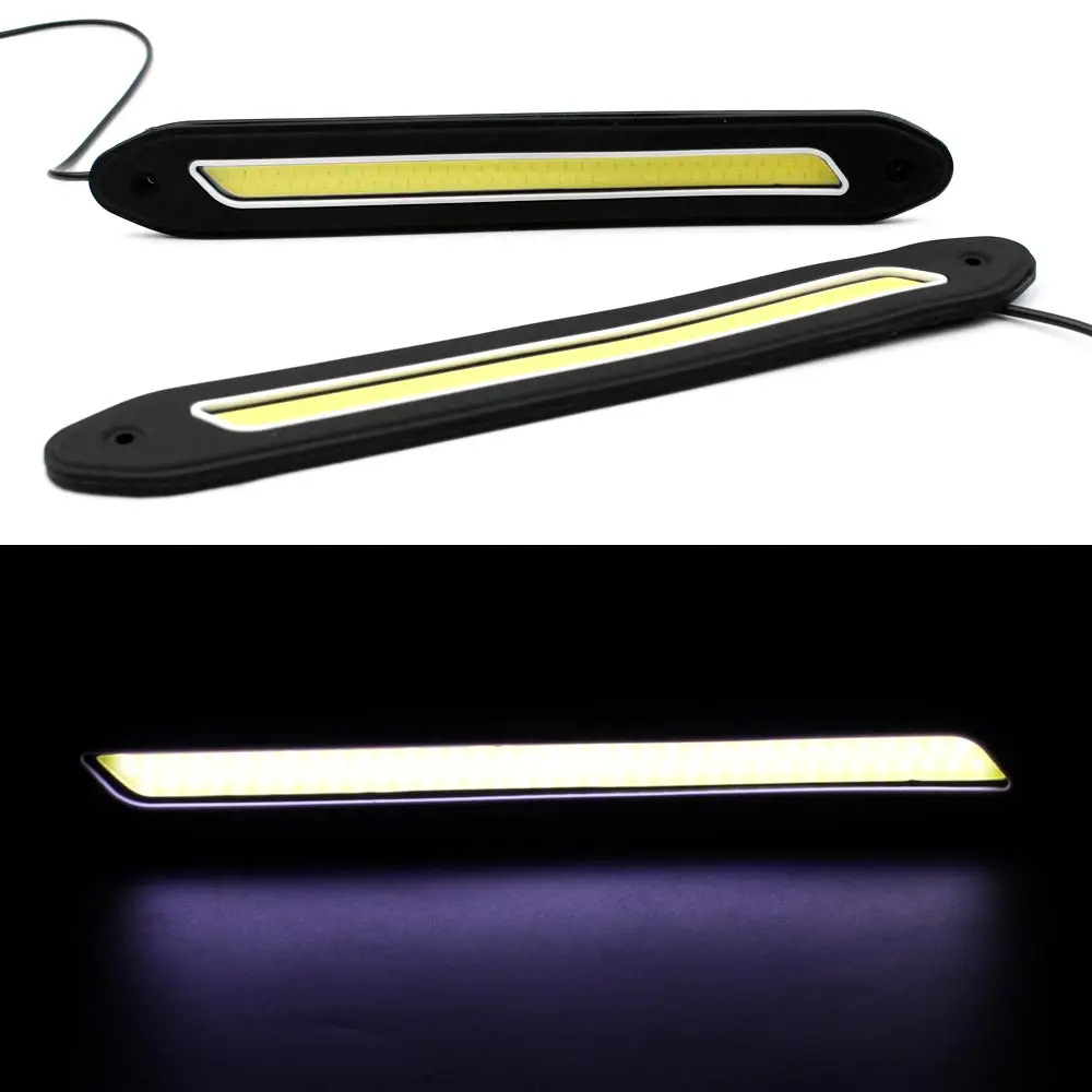 

2Pcs Flexible 26CM LED COB DRL Daytime Running Lights 12V Waterproof Led Car Styling White DRL Yellow Turn Signal Light Source