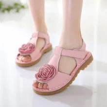 Mode fleur de Style sandales 2016 de soirée de mariage enfants chaussures Kinderen Schoenen Meisjes princesse filles chaussures d’été TX209