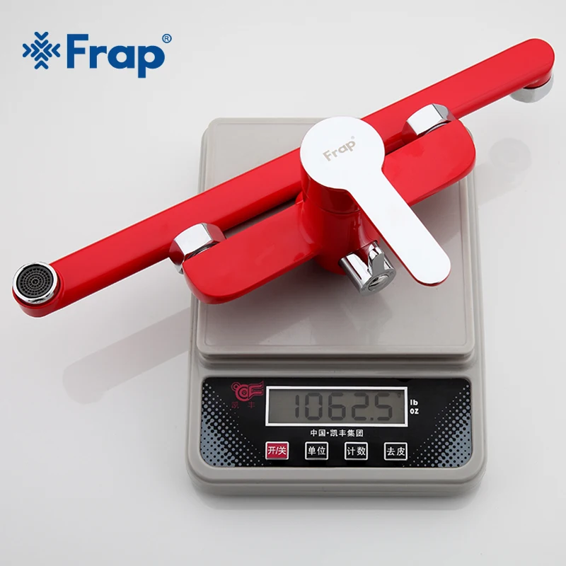 Frap 1set wall mounted 35cm red Outlet pipe Bath shower faucet Brass body surface Spray painting sh