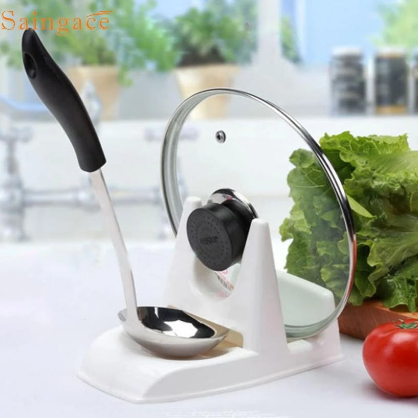 

Mosunx Business Spoon Pot Lid Shelf Cooking Storage Kitchen Decor Tool Stand Holder