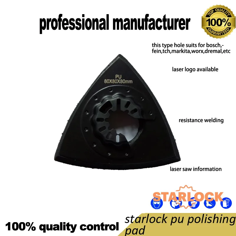 

starlock 80mm PU triangle polishing pad for multimaster tools with flocking sand paper at good price and fast delivery