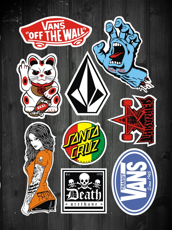 Single spoof Vans & Santa Cruz car box stickers laptop notebook luggage