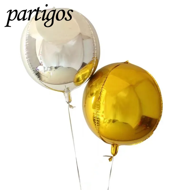

20pcs 4D 22inch Metallic Dimensional Gold Silver Foil Balloons Wedding Birthday Party Decor Helium Inflatable Globos Supplies