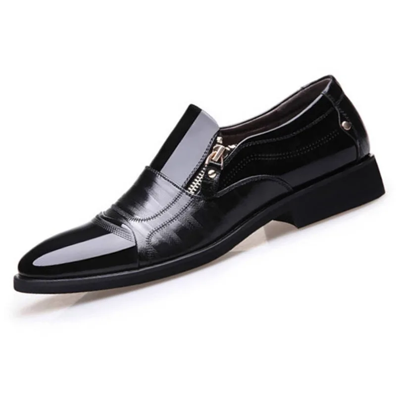 

AECBUY Zipper Overshoes Casual Shoes Business Shoes Loafers Leather Shoes Genuine Leather NXXXTA