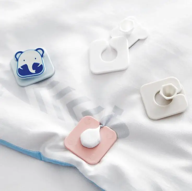 4pcs Set Blankets Quilt Cover Clips Fasteners Clip Fixer Plastic