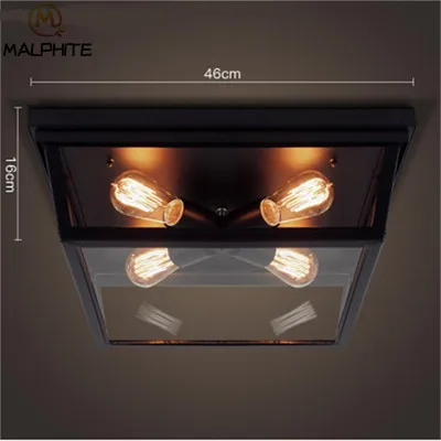 Светодиодный потолочный светильник в стиле ретро, промышленный декор, современный стеклянный подвесной потолочный светильник, светильник для кафе, прямоугольная промышленная осветительная арматура - Цвет корпуса: H