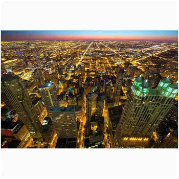 

5D Diy Diamond Painting 100cover square round drill Chicago Skyline Cross Stitch Diamond Embroidery rhinestones StickerZP-1572