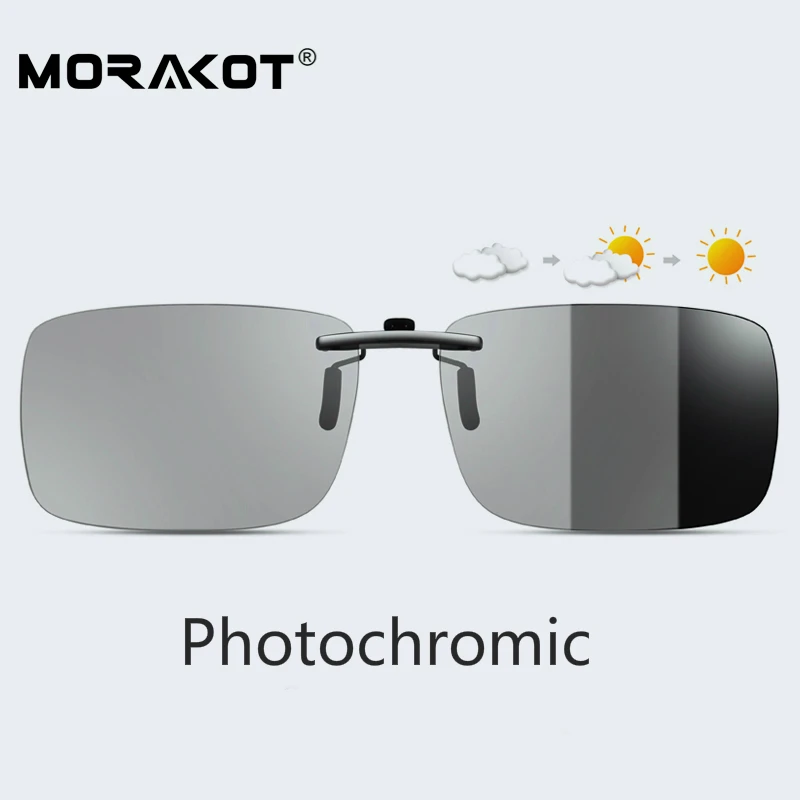 

Morakot Unisex Photochromic Eyeglass Clip On Glasses Anti-UVA Anti-UVB Ultra-light Driving Polarized Clip On Sunglasses JP01289