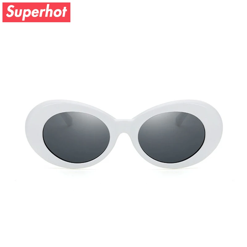 

Superhot Eyewear White Oval Sunglasses Men Women Retro Vintage Sun glasses Black Red Alien Shades UV400