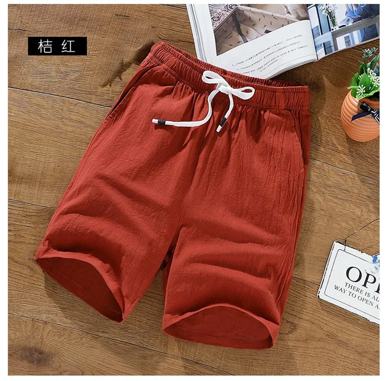 summer Men linen cotton shorts chinese style plus size big 6XL 7XL 8XL 9XL shorts casual men home Stretch shorts green Orange 48 smart casual shorts