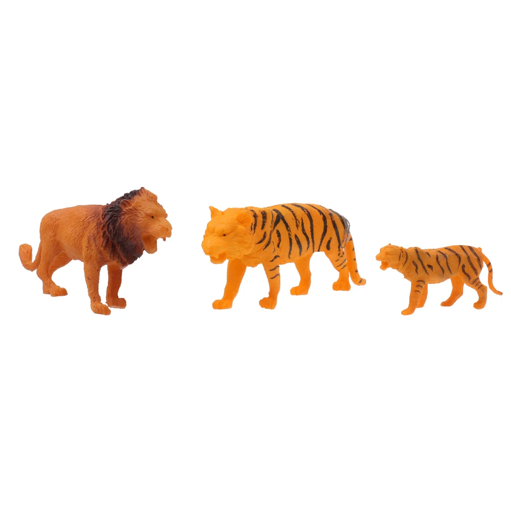 MagiDeal 100 Pieces Plastic Wild Animals Figurine Zoo Animals Fence Tree Model Toys for School Classroom Children Birthday Gift