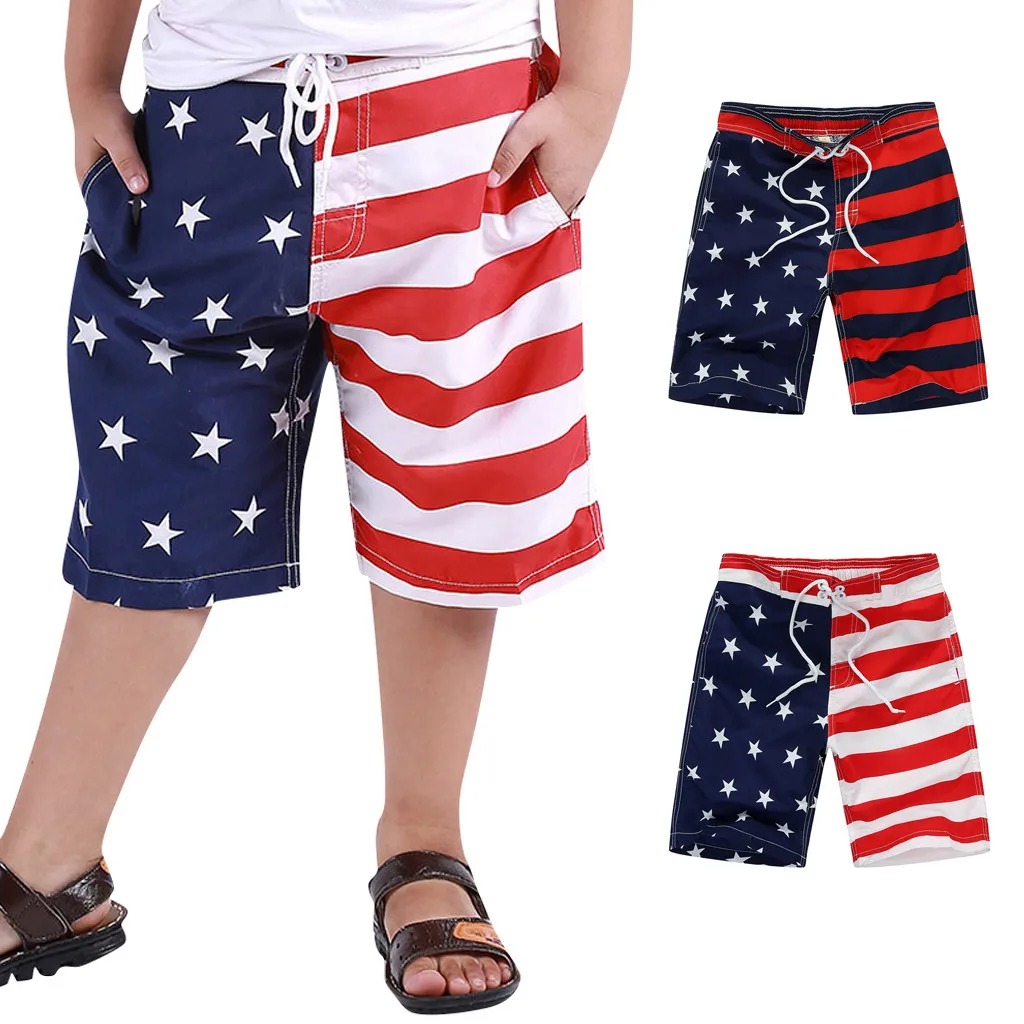 boys american flag swim trunks