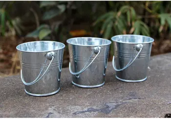 

50pcs Mini Retro Hanging Flowerpots Iron Bucket Basket Planters with Handle Home Garden Decoration wen6189
