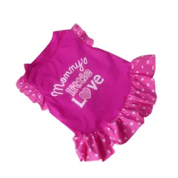 Летние модные милые Собака Одежда с рукавами-крылышками лоскутное платье, юбка Смешанный хлопок платье принцессы Детский костюм для