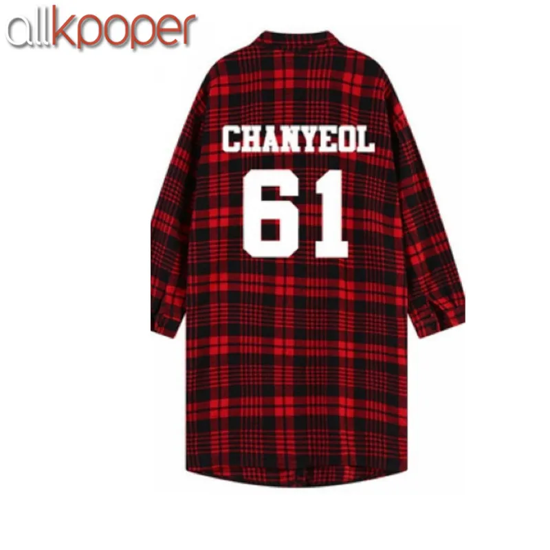 Allkpoper KPOP дважды рубашка twicecoaster три четверти рукав плед блузка dawon Da Хен|plaid blouse|blouse