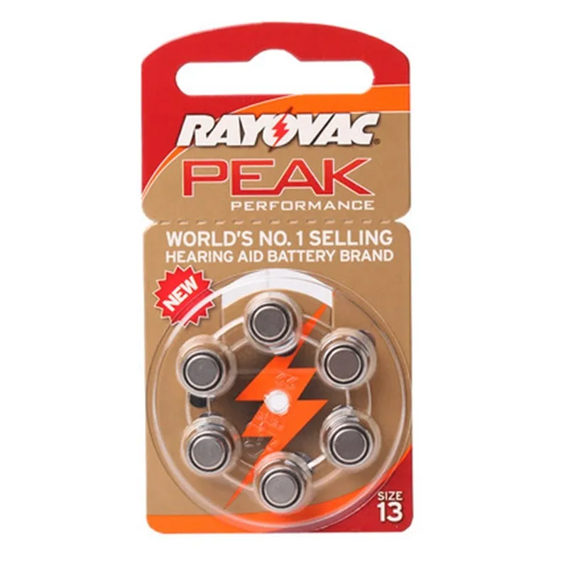60 Pieces RAYOVAC PEAK Zinc Air Hearing Aid Batteries A13 13A 13 P13