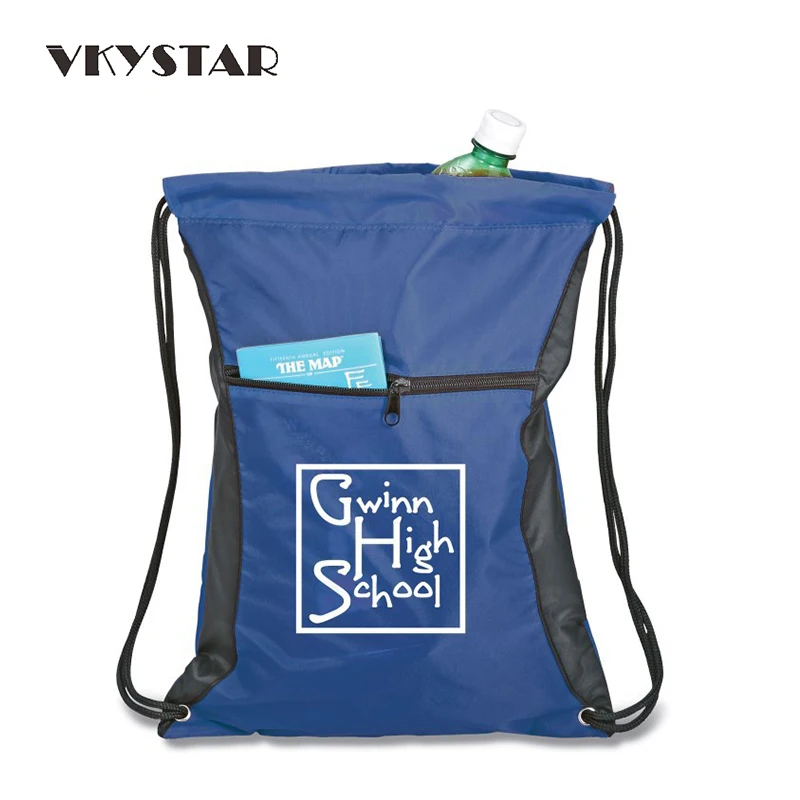

Royal Blue Drawstring Bag 210D Polyester Backpack Male Folding Shopping Bag Men Mochila Sacola Plegable Customizable 217