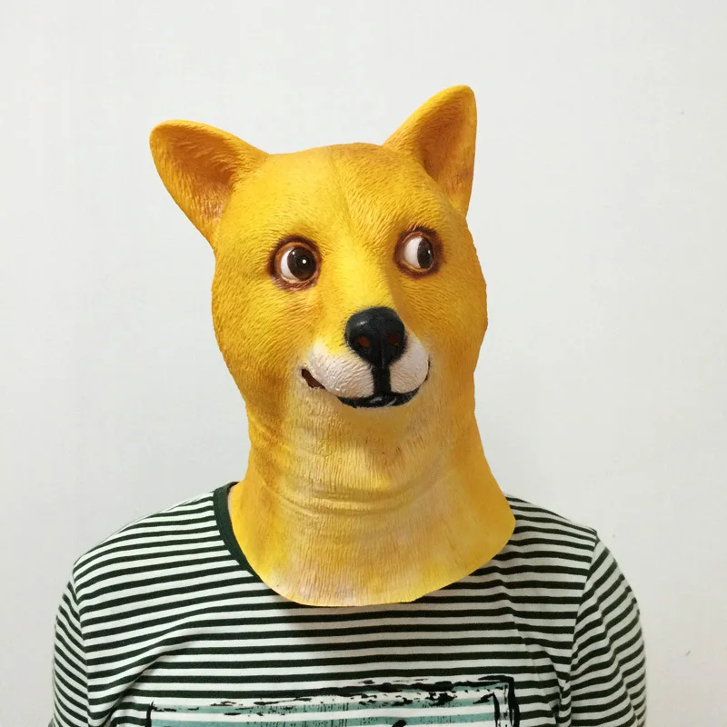 

Animal Dog Head Full Face Vinyl Party Mask Halloween Dance Party Costume Loyal Dog Masks Theater Toys Fancy Dress Festival Gifts