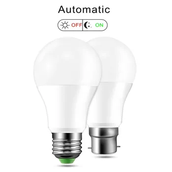 

LED Dusk to Dawn Light Bulb 10W 15W Smart Lighting Bombilla Led E27 B22 85-265V Automatic Indoor/Outdoor Sensor Lamp for Porch