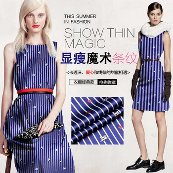 

PRINTED SILK STRETCH SATIN 118cm width 19mommeNatural Silk softSatin Fabric Stretch Fabric Fashion Print Party Dress Slim stripe