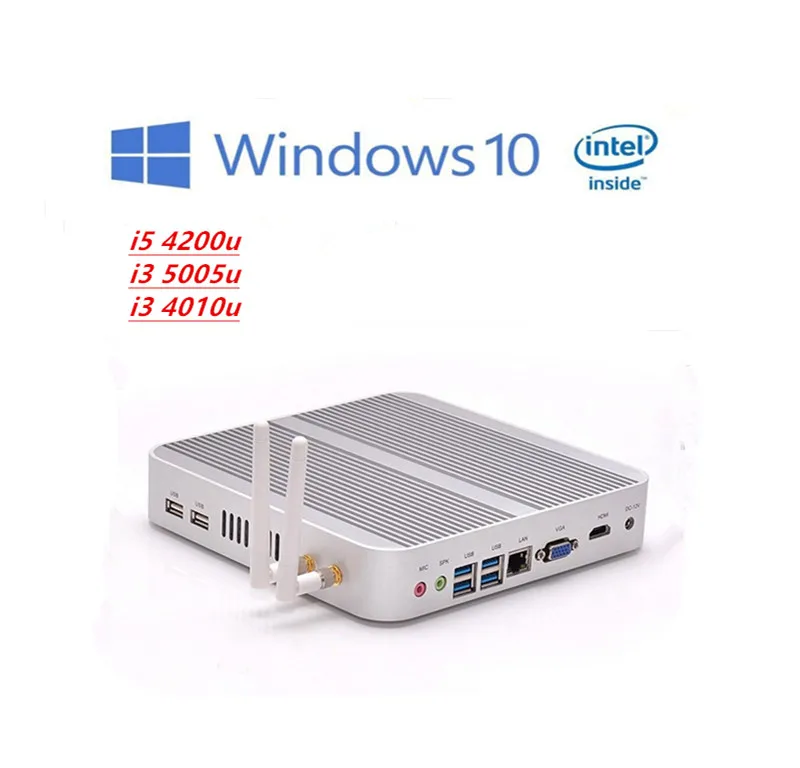 Topton Fanless Mini PC Core i5 4200U i3 5005U i3 4010U Intel HD Graphics 5500/4400 Multi-function TV Box DHL Free Shipping