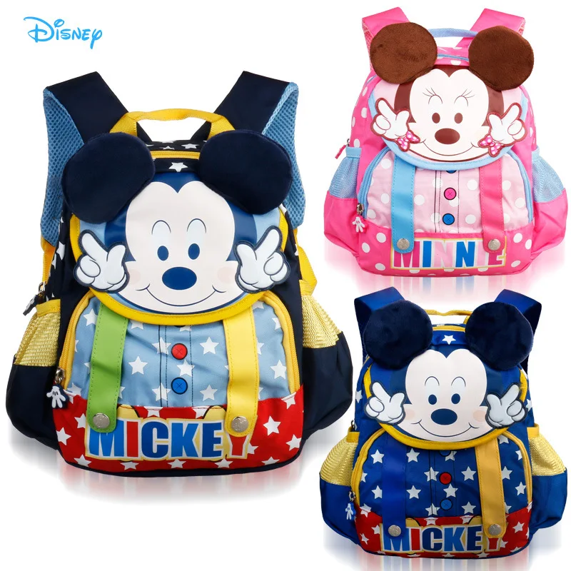 

Disney 1-3 Years Mini Cartoon Baby Child Plush Backpacks Small Bag Mickey Minnie Kindergarten Schoolbag Children's Backpacks