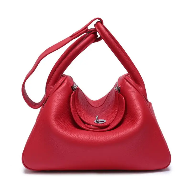 LOMANTINA Новые известные дизайнерские сумки высокого качества брендовые роскошные женские из натуральной коровьей кожи Модные Дамские вместительные сумки Feminina - Цвет: Red