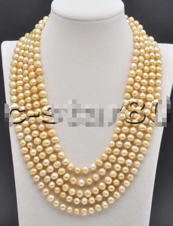 

FREE SHIPPING HOT sell new Style >>>>Long 100" 8mm Champagne Round Freshwater Cultured pearl Necklace