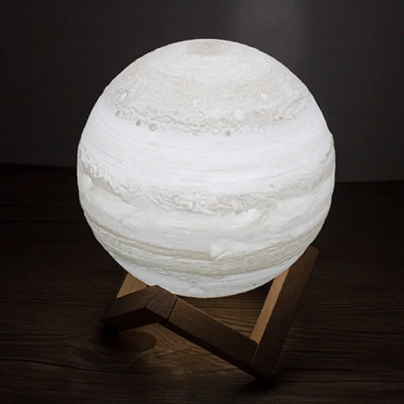 

USB Rechargeable 3D Print Jupiter Moon Lamp 2 Color Touch Bedroom table Night Light Decor bulb Creative Gift Luminaria