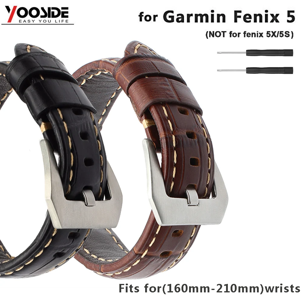 

Genuine Leather Strap Wrist Band Bracelet for Garmin Fenix 5 /Forerunner 935 Crocodile pattern strap