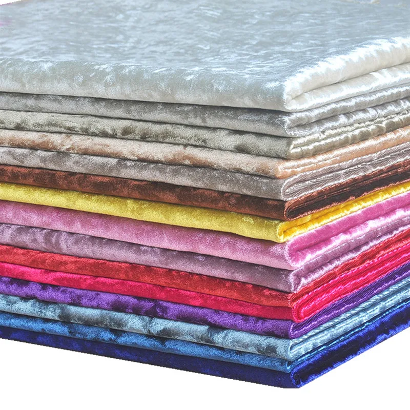 cheap Multi Colors Thick Ice Velvet Fabric Luxury Bonded Flocked Fleece Cloth Upholstery For Sofa Chair Table Decoration DIY Tissus