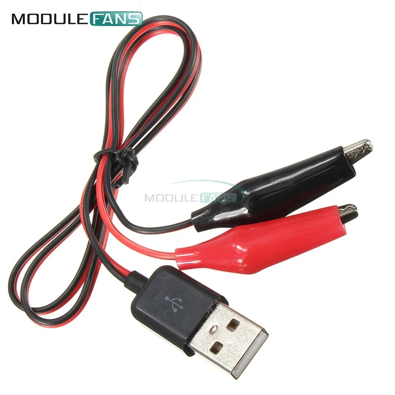 

Alligator Test Clips Clamp to USB Male Connector Adapter Cable 60cm Power Supply