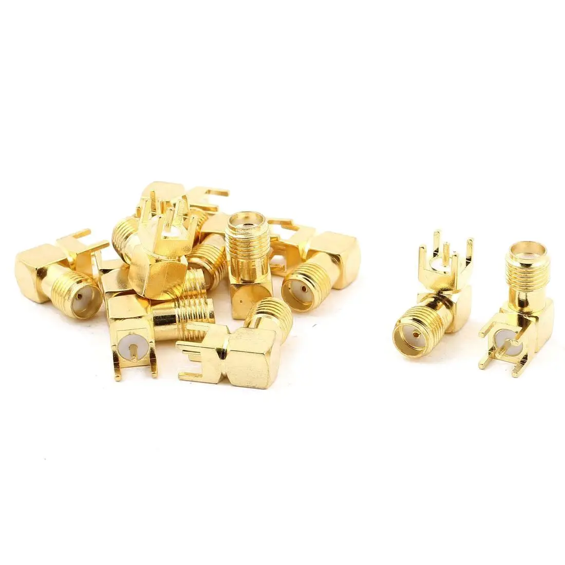 

SMA Female Right Angle Solder PCB Mount RF Connector Adapter 12pcs