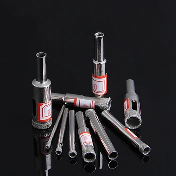 

10Pcs 3-13mm Diamond Coated Core Saw Hole Drill Tool Set For Glass Marble Tiles