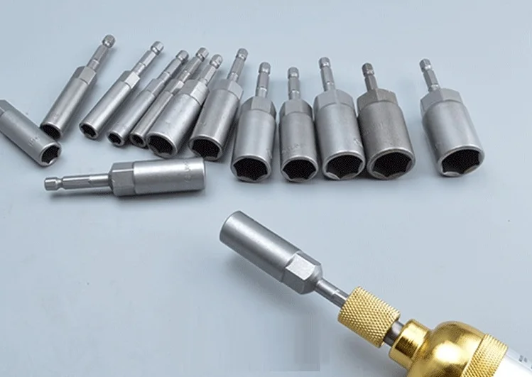 

14-16MM,Length 80MM, 1/4" hexagon air socket ratchet wrench head air impact hex sleeve torque spanner head auto truck repairing