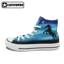 Converse Chuck Taylor Mens Womens Shoes Night Sky Horse Original Design Hand Painted Shoes High Top Woman Man Sneakers Best Gift