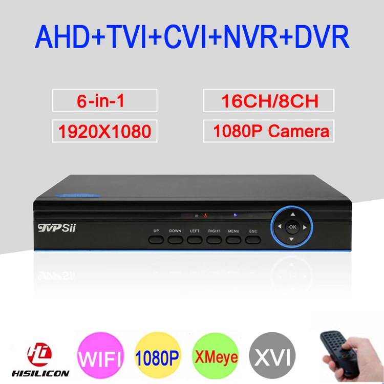 Синяя-панель 1080P 1080P Full HD XMeye Hi3531A 16CH/8CH 6 в 1 wifi коаксиальный Гибридный Onvif CVI TVI NVR аналоговая камера высокого разрешения, система видеонаблюдения, цифровой видеорегистратор